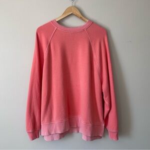 Aerie Pink Textured Crewneck Pullover Sweatshirt Size Medium